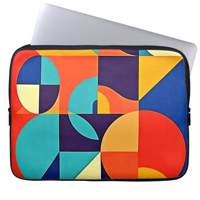 Farbenfrohe moderne Geometrie Laptopschutzhülle (Vorderseite)