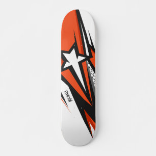 Farbenfrohe moderne geometrische Abstrakt-Sternmus Skateboard