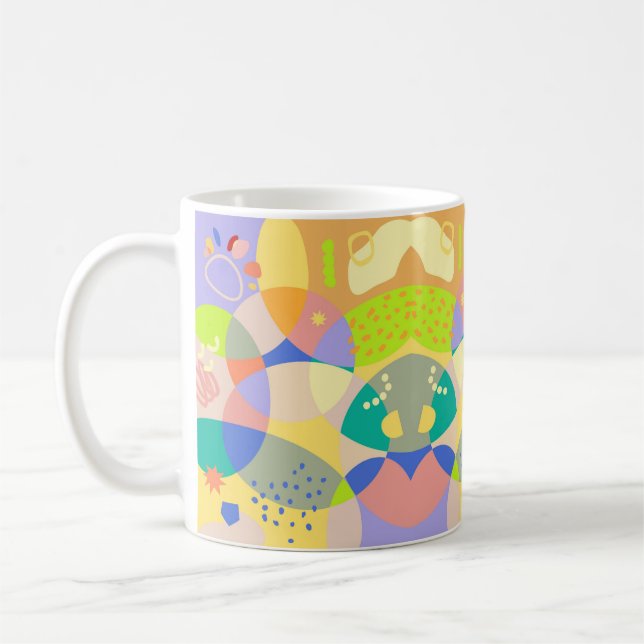 Farbenfrohe moderne geometrische Abstrakte Tasse (Links)