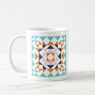 Farbenfrohe moderne, gequilte Blockgeometrie Kaffeetasse