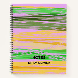 Farbenfrohe moderne Gestaltung Rosa Gelb Custom Notizbuch