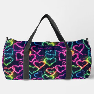 Farbenfrohe Moderne Girly Neon Liebe Personalisier Duffle Bag