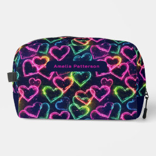 Farbenfrohe Moderne Girly Neon Liebe Personalisier Waschbeutel