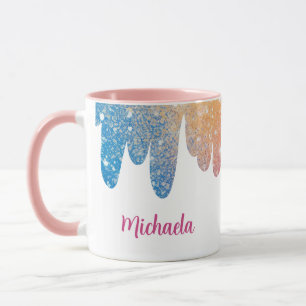 Farbenfrohe moderne Glitzer Personalisiert Tasse