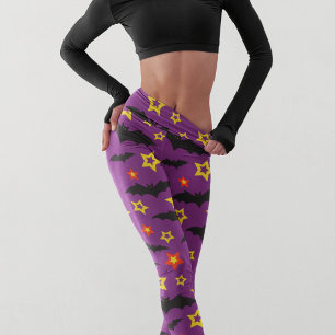 Farbenfrohe Moderne Halloween Bat Star Muster Capri Leggings