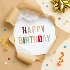 Farbenfrohe moderne Happy Birthday | Fetttypografi Einladung