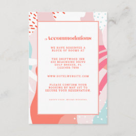 Farbenfrohe moderne Hochzeitsunterkunft Detail Kor Begleitkarte