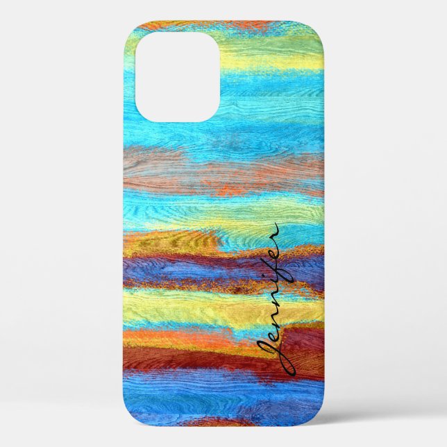 Farbenfrohe, moderne Holzkörnerkleidung #31 Case-Mate iPhone Hülle (Rückseite)