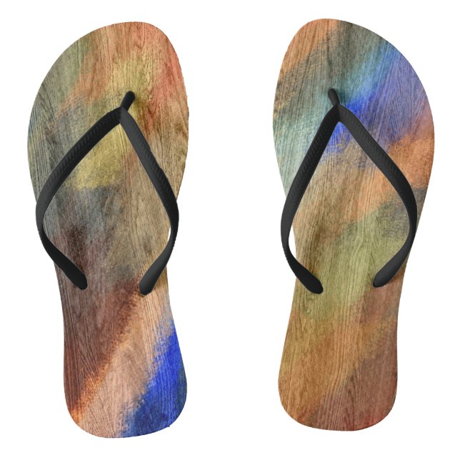 Farbenfrohe, moderne Holzkörnerkleidung #46 Flip Flops (Fußbett)