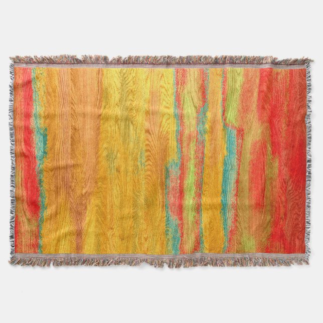 Farbenfrohe, moderne Holzkörnerkleidung #5 Decke (Vorderseite)