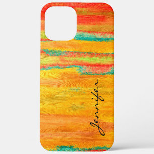 Farbenfrohe, moderne Holzkörnerkleidung Case-Mate iPhone Hülle