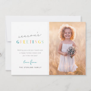 Farbenfrohe Moderne Jahreszeit Grüße Familie Foto Feiertagskarte