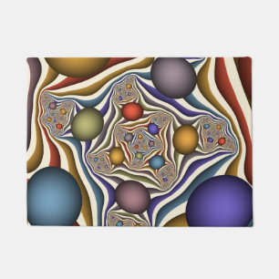 Farbenfrohe moderne Kunst des Abstrakten Fraktals Fußmatte