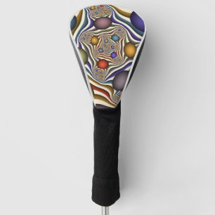 Farbenfrohe moderne Kunst des Abstrakten Fraktals Golf Headcover