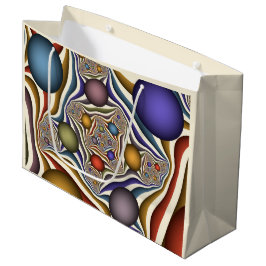 Farbenfrohe moderne Kunst des Abstrakten Fraktals Große Geschenktüte
