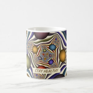 Farbenfrohe moderne Kunst des Abstrakten Fraktals Kaffeetasse