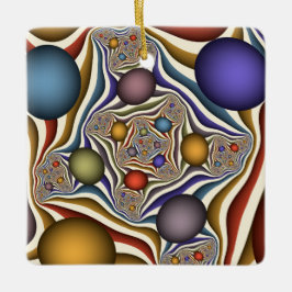 Farbenfrohe moderne Kunst des Abstrakten Fraktals Keramikornament