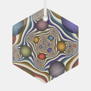 Farbenfrohe moderne Kunst des Abstrakten Fraktals Ornament Aus Glas