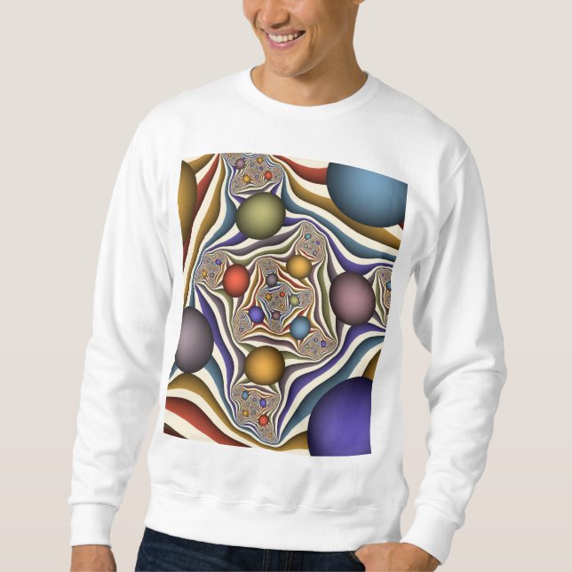 Farbenfrohe moderne Kunst des Abstrakten Fraktals Sweatshirt (Vorderseite)