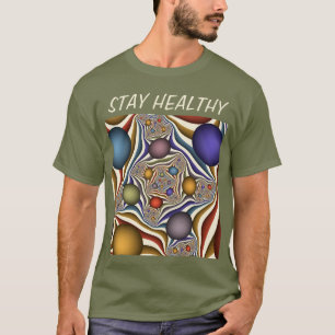 Farbenfrohe moderne Kunst des Abstrakten Fraktals T-Shirt