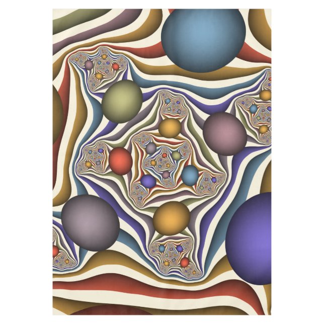 Farbenfrohe moderne Kunst des Abstrakten Fraktals Tischdecke (Vorderseite)