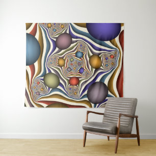 Farbenfrohe moderne Kunst des Abstrakten Fraktals Wandteppich