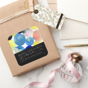 Farbenfrohe Moderne Kunst Quadratischer Aufkleber