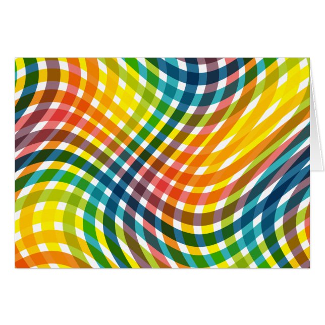 Farbenfrohe, moderne, lebendige Regenbogen-Kariert (Vorderseite (Horizontal))