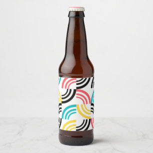 Farbenfrohe, moderne, lustige, fröhliche geometris bierflaschenetikett