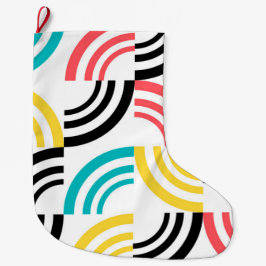 Farbenfrohe, moderne, lustige, fröhliche geometris großer weihnachtsstrumpf