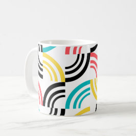 Farbenfrohe, moderne, lustige, fröhliche geometris kaffeetasse