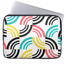 Farbenfrohe, moderne, lustige, fröhliche geometris laptopschutzhülle