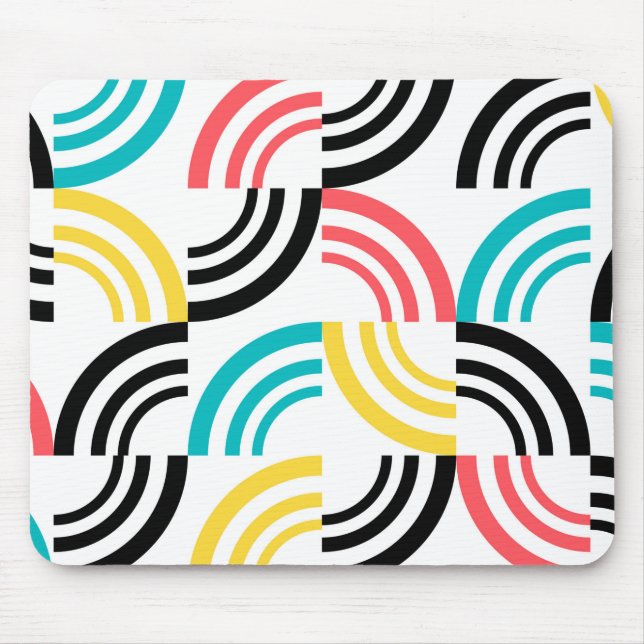 Farbenfrohe, moderne, lustige, fröhliche geometris mousepad (Vorne)