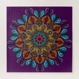 Farbenfrohe Moderne Mandala Trippy Psychedelic Hip Puzzle
