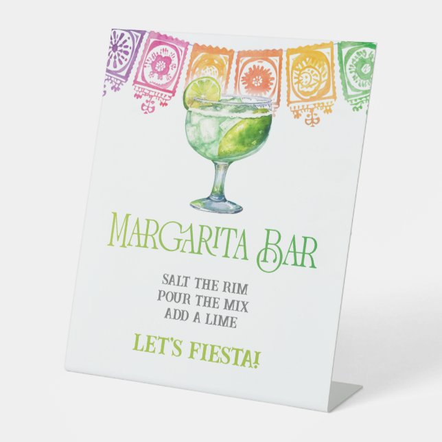 Farbenfrohe Moderne Margarita Bar Sign Sockelschild (Vorderseite)