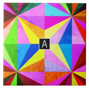Farbenfrohe moderne mehrfarbige geometrische Geome Fliese