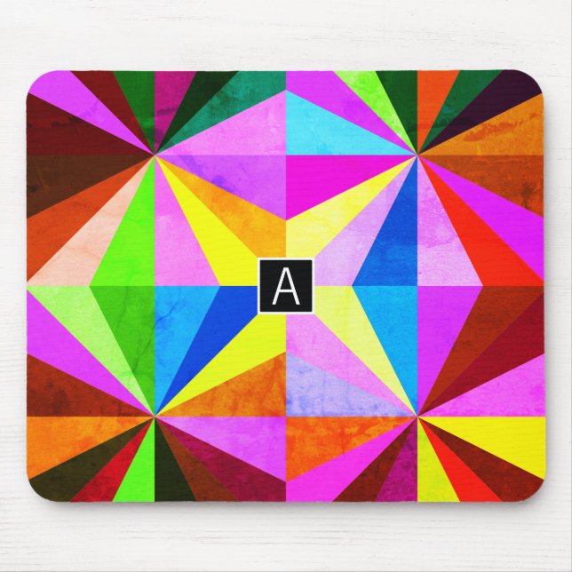 Farbenfrohe moderne mehrfarbige geometrische Geome Mousepad (Vorne)