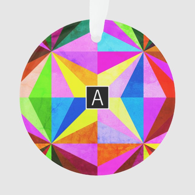 Farbenfrohe moderne mehrfarbige geometrische Geome Ornament (Vorderseite)