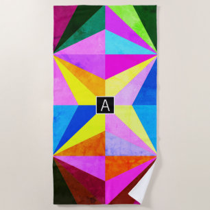 Farbenfrohe moderne mehrfarbige geometrische Geome Strandtuch