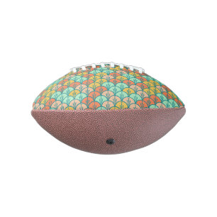 Farbenfrohe moderne moderne geometrische Fischskal Football