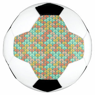 Farbenfrohe moderne moderne geometrische Fischskal Fußball