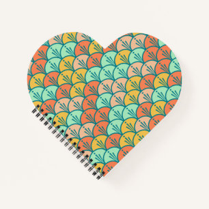 Farbenfrohe moderne moderne geometrische Fischskal Notizbuch