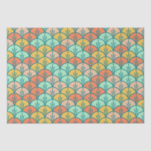 Farbenfrohe moderne moderne geometrische Fischskal Seidenpapier