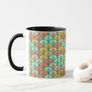Farbenfrohe moderne moderne geometrische Fischskal Tasse