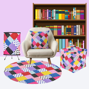 Farbenfrohe moderne Mosaik-Dots-Muster Kissen