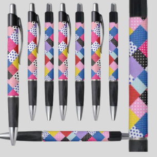 Farbenfrohe moderne Mosaik-Dots-Muster Kugelschreiber