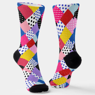 Farbenfrohe moderne Mosaik-Dots-Muster Socken