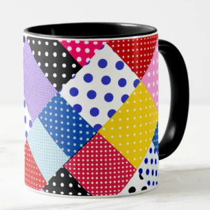 Farbenfrohe moderne Mosaik-Dots-Muster Tasse