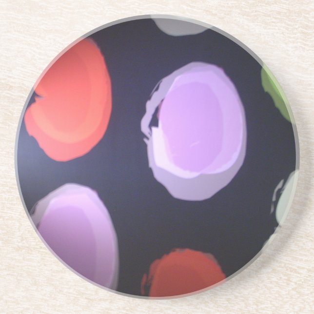 Farbenfrohe moderne Muster Polka Dot Art Printing Getränkeuntersetzer (Vorne)