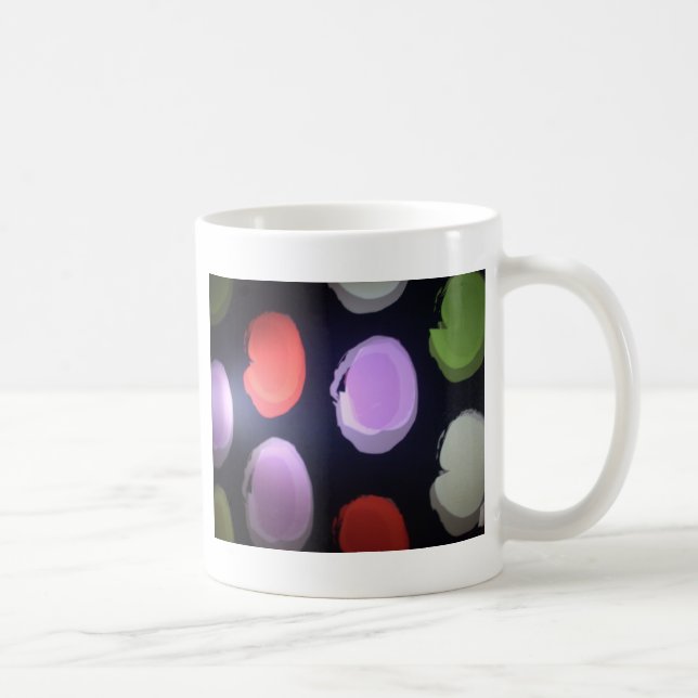 Farbenfrohe moderne Muster Polka Dot Art Printing Kaffeetasse (Rechts)